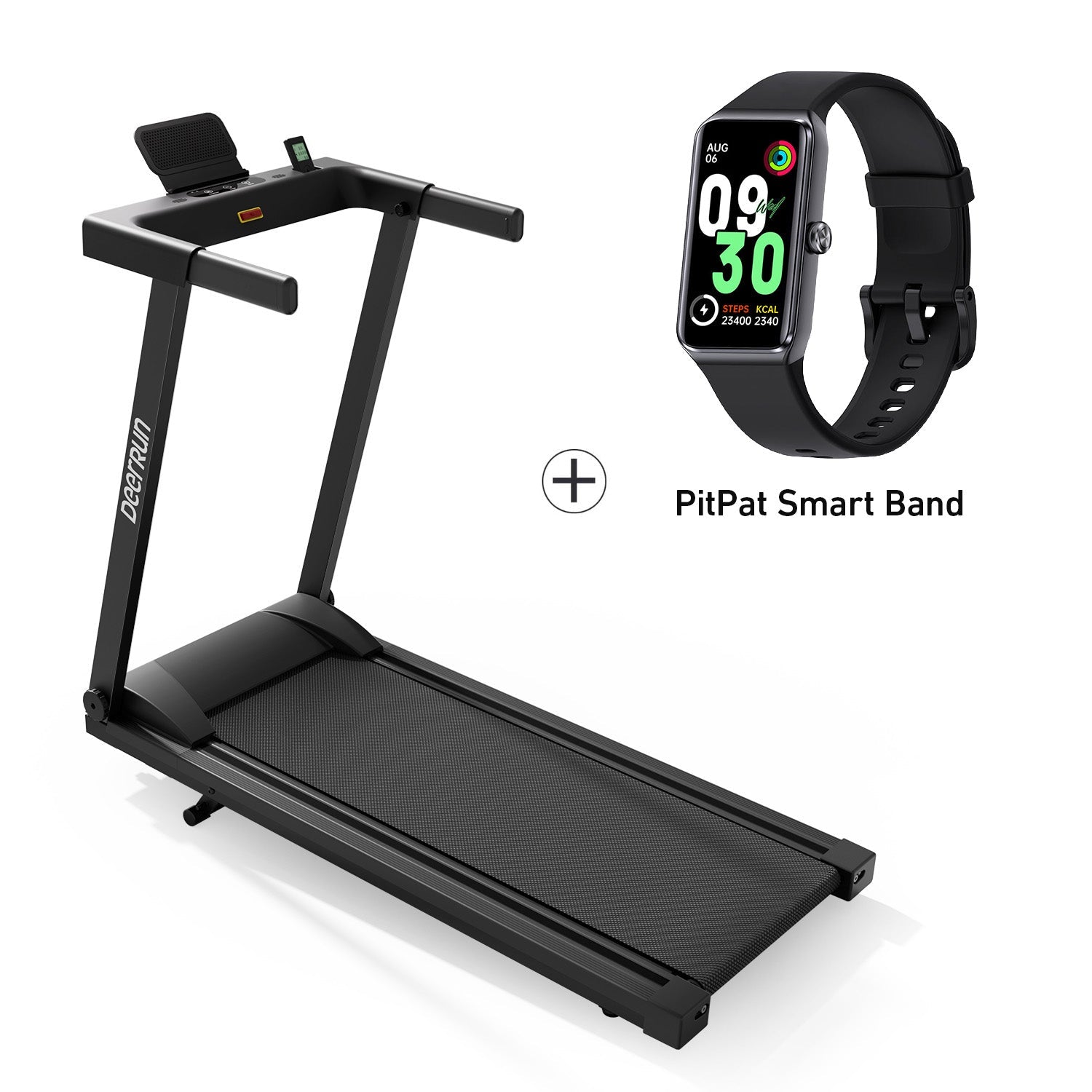 DeerRun All-New 2026 A1 Pro Move+ Smart Foldable Treadmill with 6% Incline & NFC | 350 lbs, 10 mph, Black