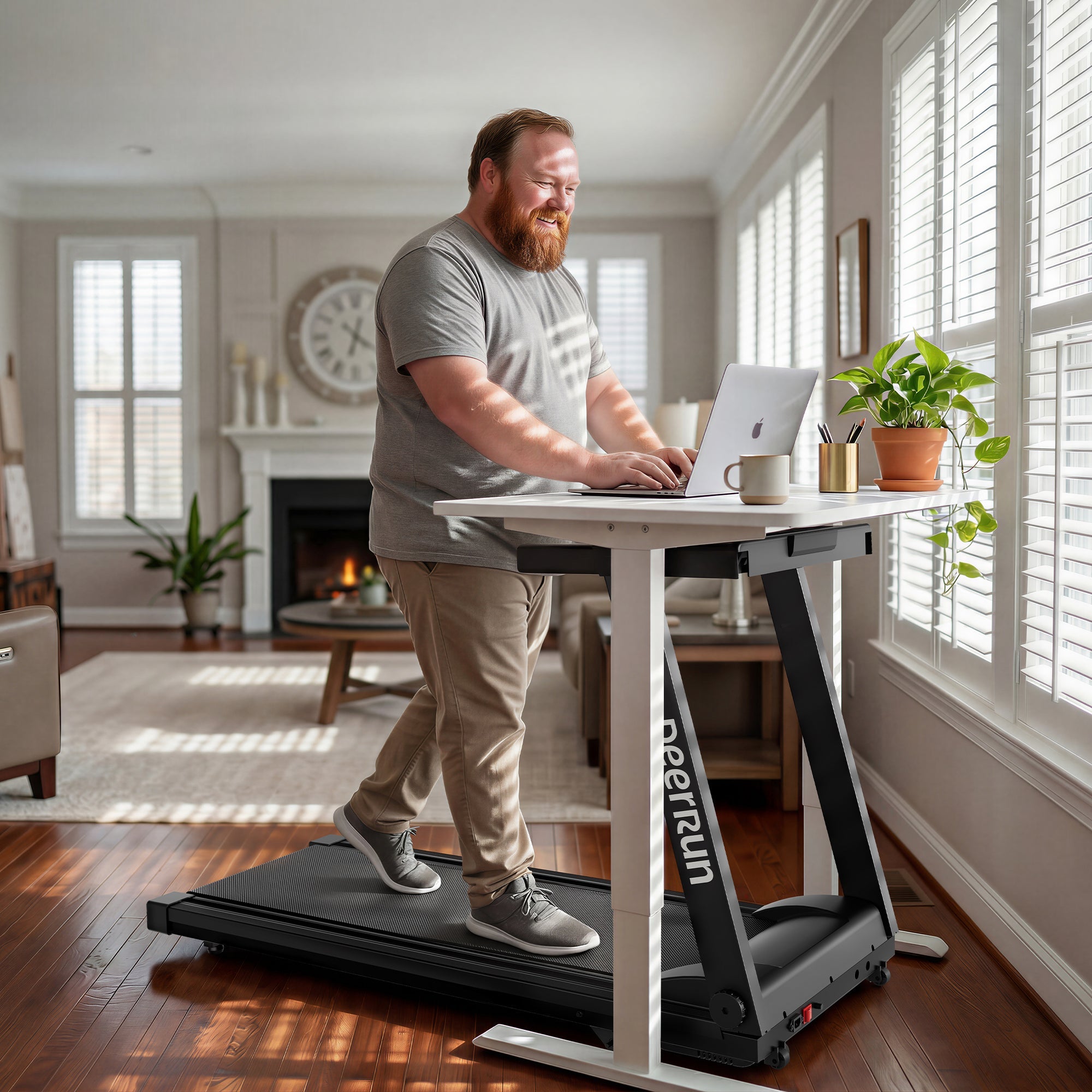 DeerRun All-New 2026 A1 Pro Move+ Smart Foldable Treadmill with 6% Incline & NFC | 350 lbs, 10 mph, Black