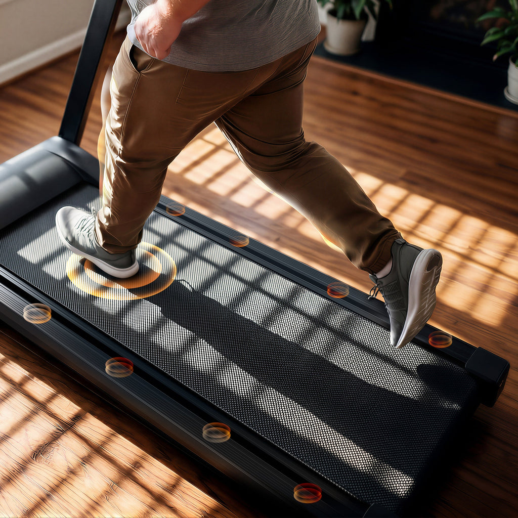 DeerRun All-New 2026 A1 Pro Move+ Smart Foldable Treadmill with 6% Incline & NFC | 350 lbs, 10 mph, Black